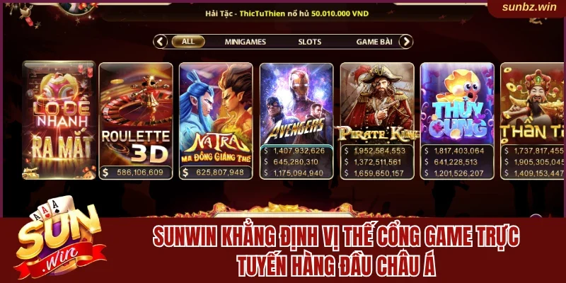 Sunwin khẳng định vị thế cổng game hàng đầu Châu Á